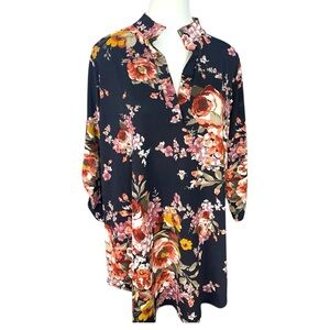 Heimish USA Navy Floral Tunic Top - 1X